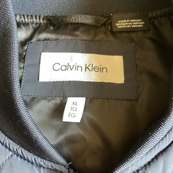 Calvin Klein Navy Quilted Bomber Jacket - Picture 2 of 5